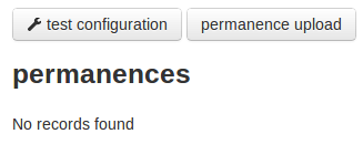 Permanence management with button to upload permanences