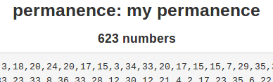 Display of the recently uploaded roulette numbers in the permanence